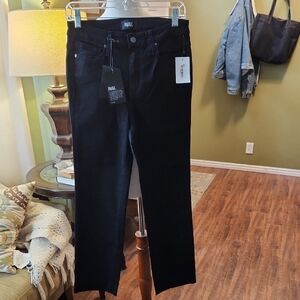 NWT Paige Jacqueline Straight High Rise Crop Black Denim Jeans-Size 28​​​​